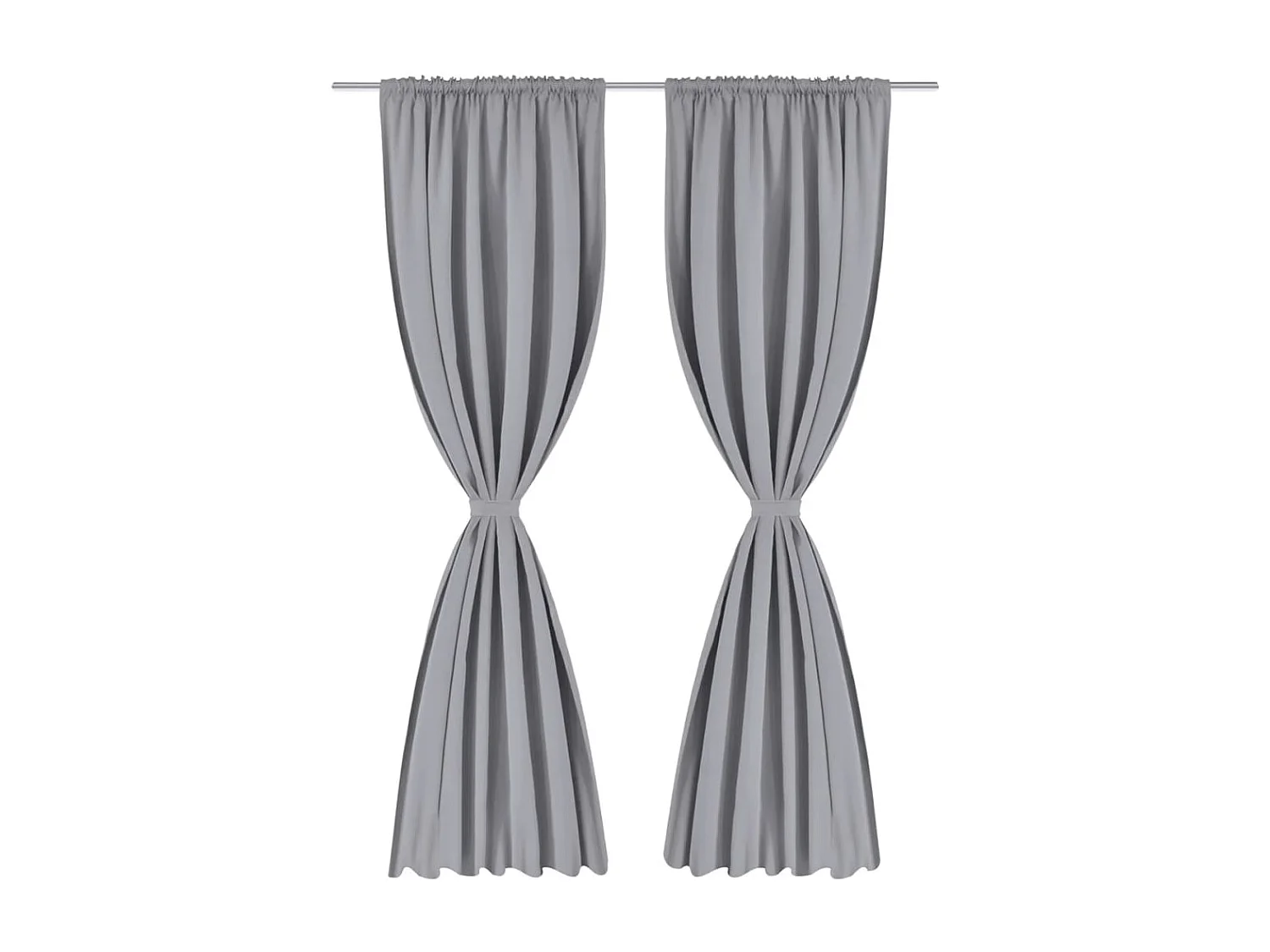 Verdunkelungsvorhänge mit Schlitzen, 2 Stück, Grau, 135 x 245 cm