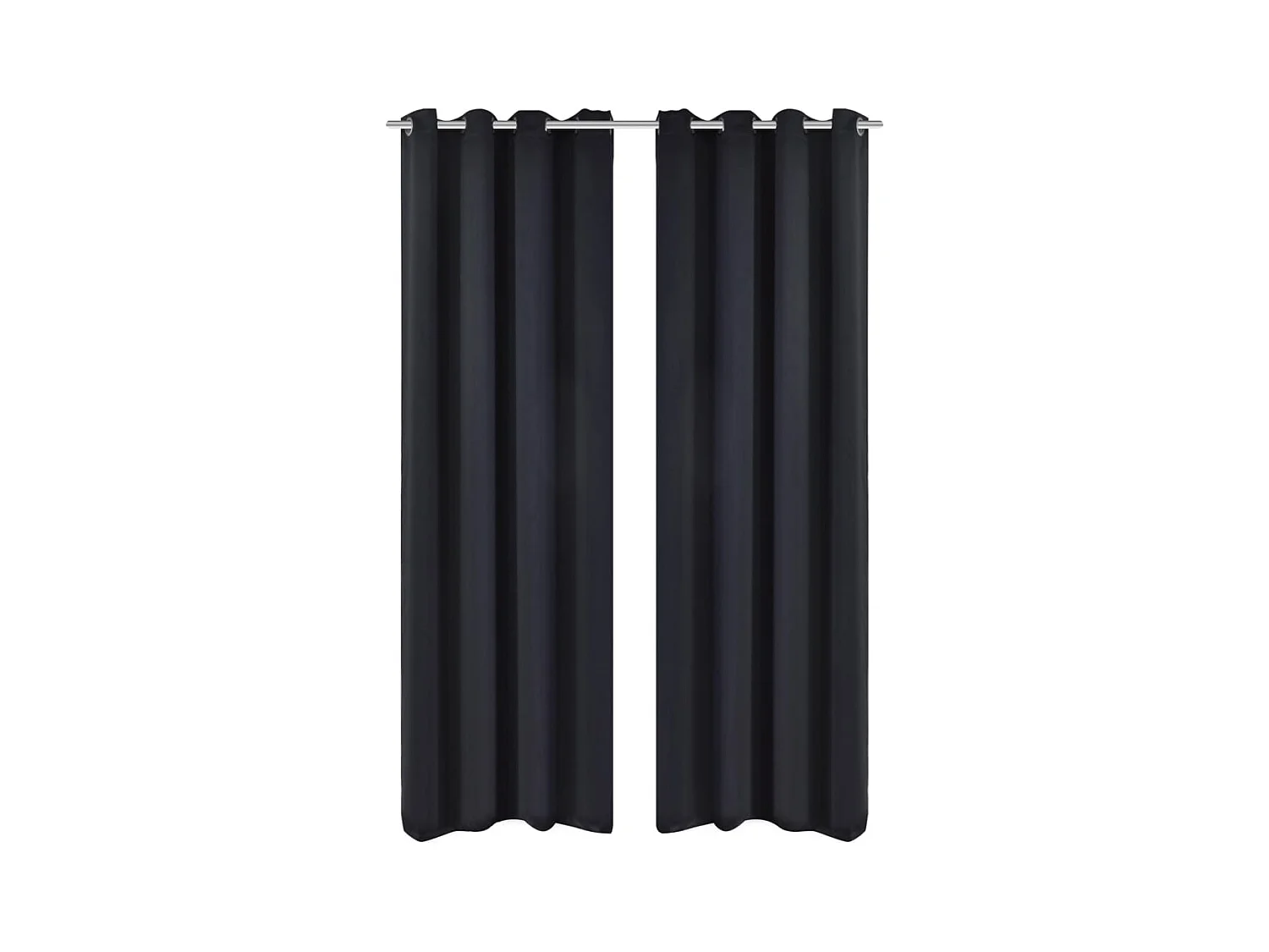 Rideau occultant 2 pcs avec œillets métalliques 135x175 cm Noir