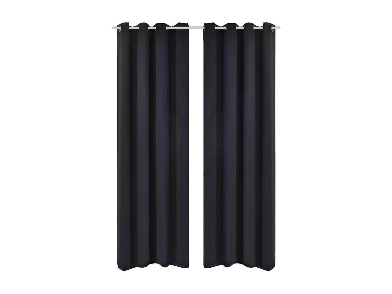 Rideau occultant 2 pcs avec œillets métalliques 135x175 cm Noir