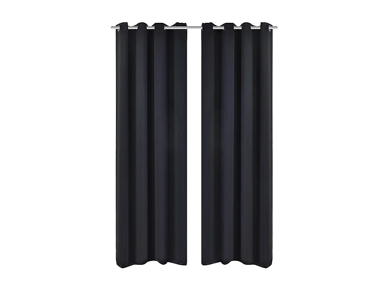 Cortina blackout 2 peças com ilhós de metal 135x175 cm preto