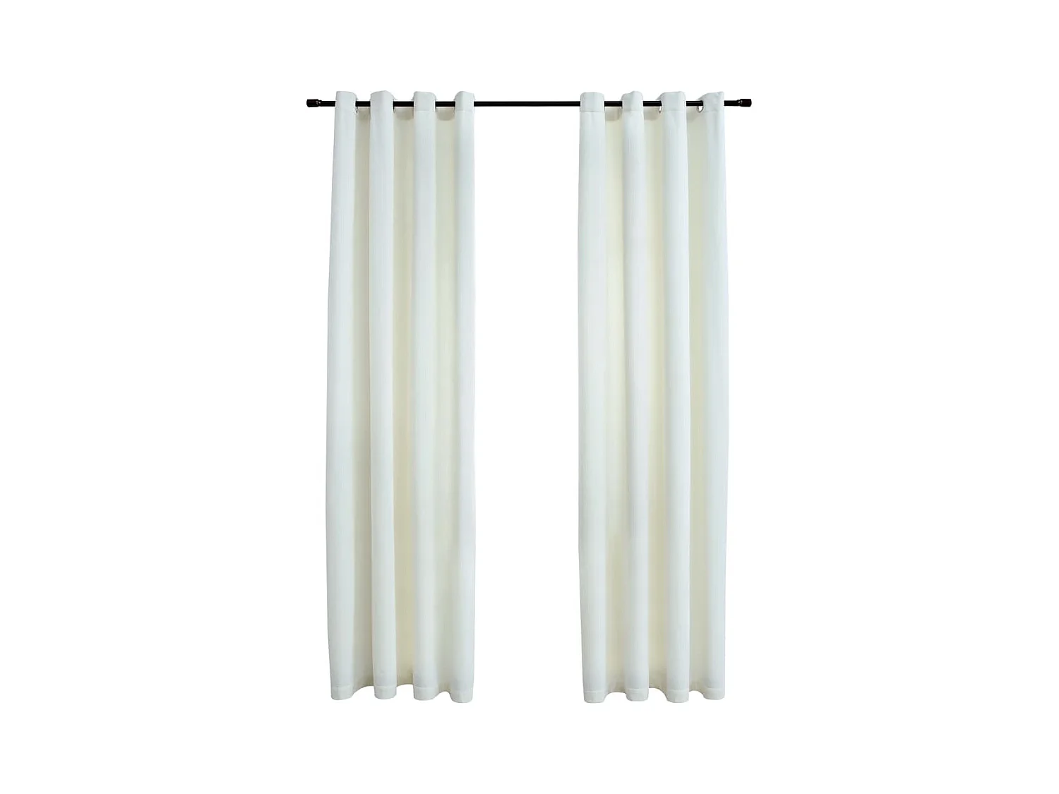 Rideaux occultants avec anneaux 2 pcs Velours Crème 140x175 cm