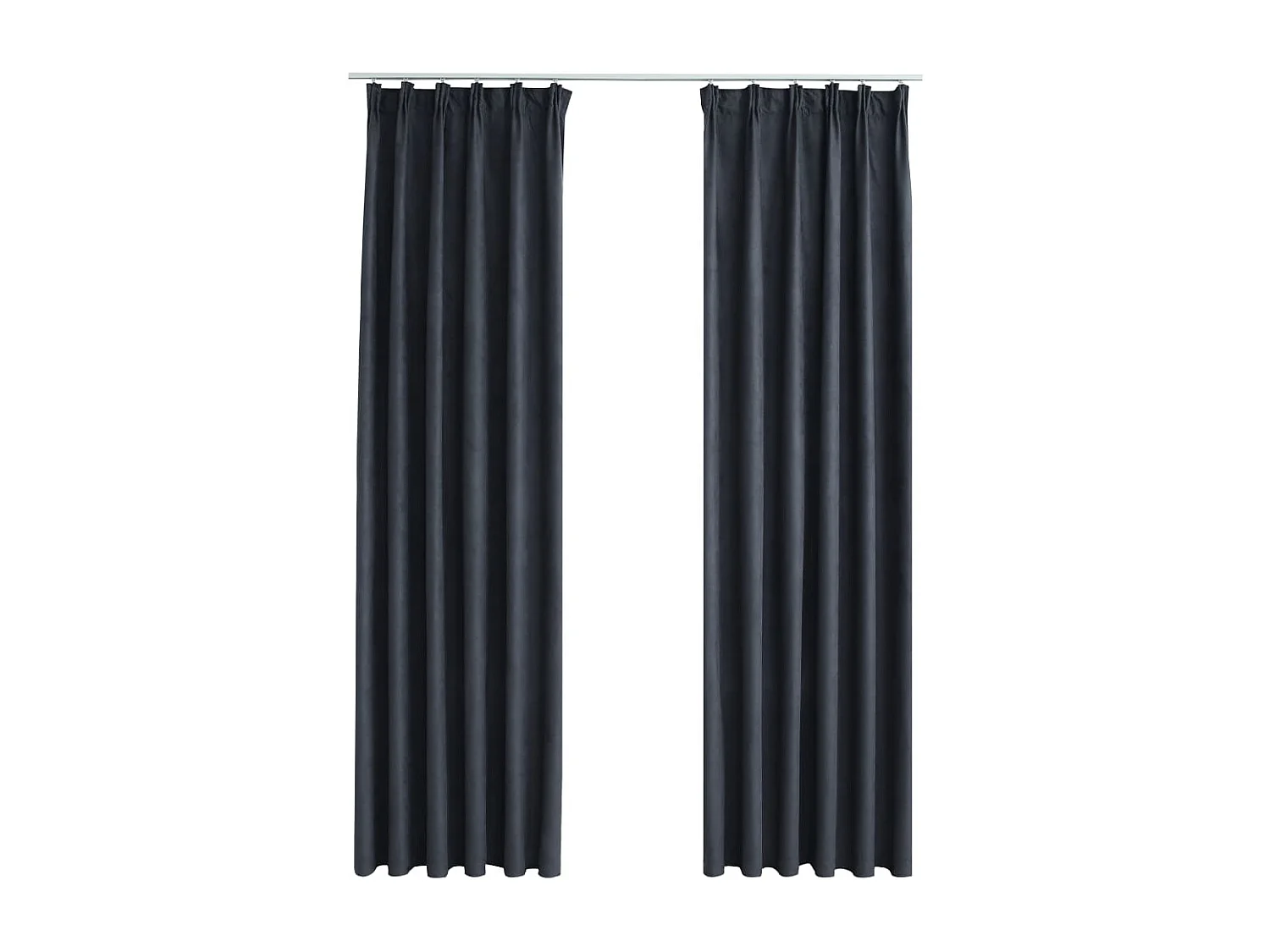 Cortinas blackout com ganchos 2 peças antracite 140x175 cm