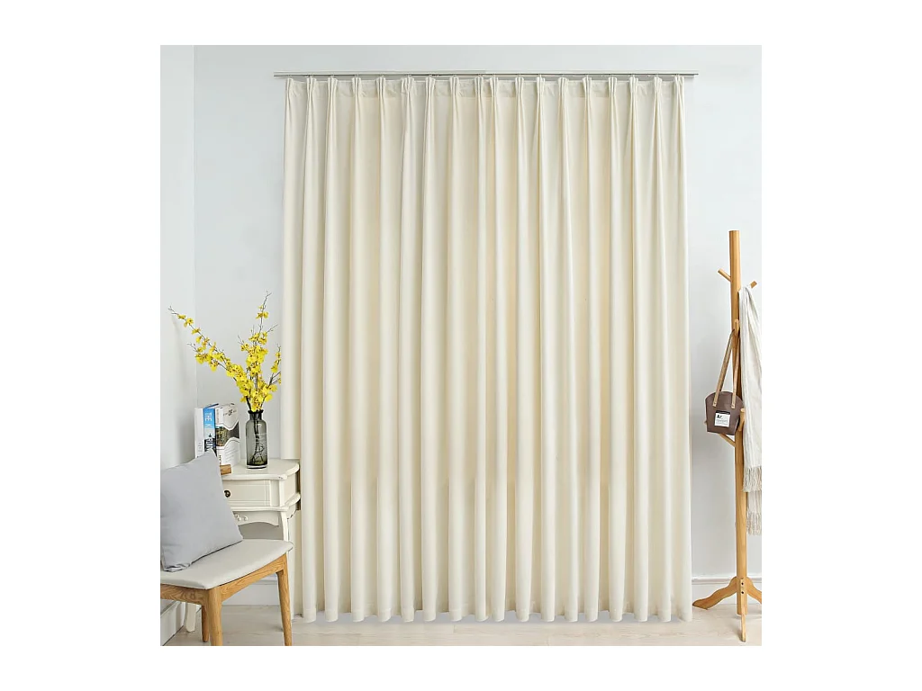 Verduisteringsgordijn met haken Crème Fluweel 290x245 cm