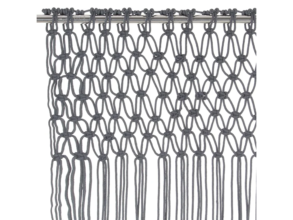 Rideau en macramé Anthracite 140x240 cm Coton