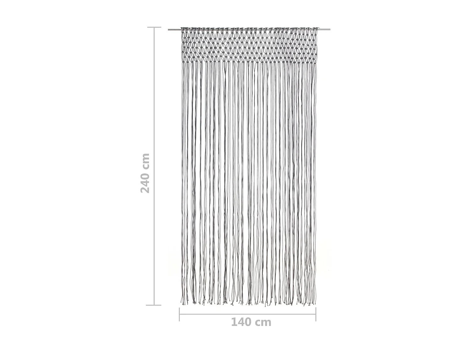 Rideau en macramé Anthracite 140x240 cm Coton