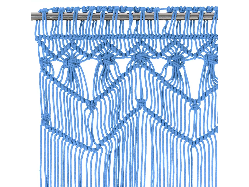 Cortina Macramé Azul 140x240 cm Algodão