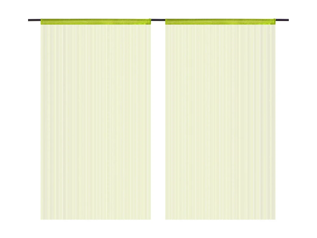 Garnvorhang 2 Stück 140 x 250 cm Grün