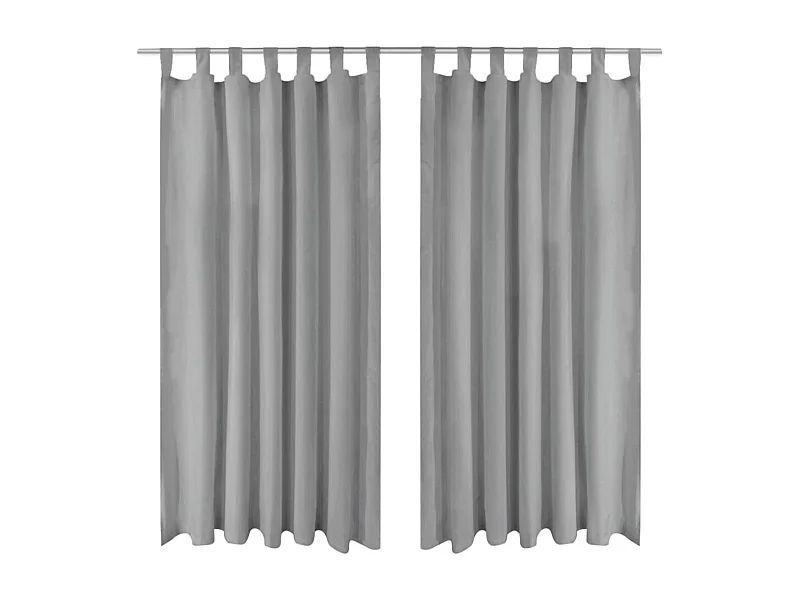 Verduisteringsgordijn met lussen 2 stuks 140 x 225 cm Grijs