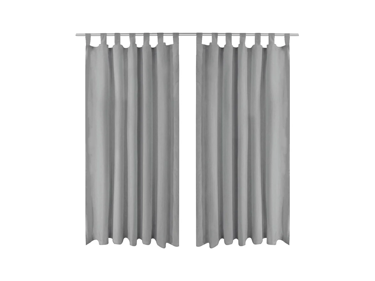 Rideau occultant avec boucles 2 pcs 140 x 225 cm Gris