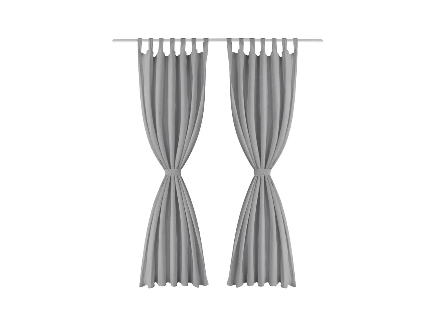 Verdunkelungsvorhang mit Schlaufen, 2 Stück, 140 x 225 cm, Grau