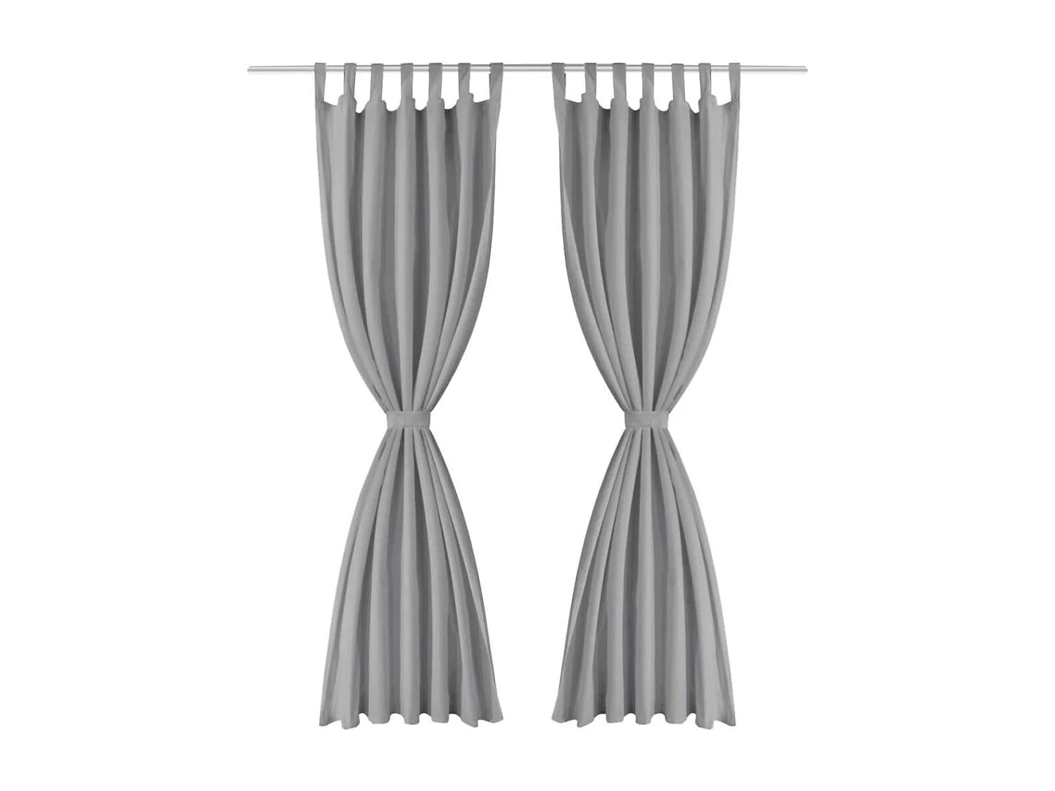 Tenda oscurante con passanti 2 pz 140 x 225 cm Grigio