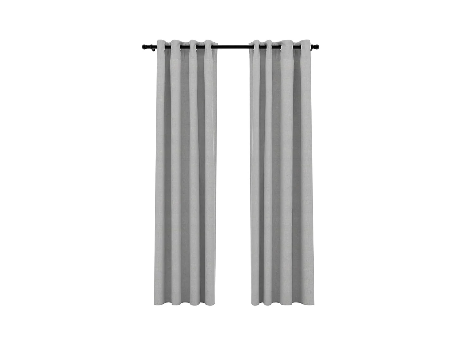 Cortinas blackout estilo linho com ilhós 2 peças cinza 140x225cm