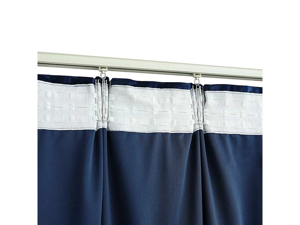 Rideaux occultants et crochet 2pcs Velours Bleu foncé 140x225cm