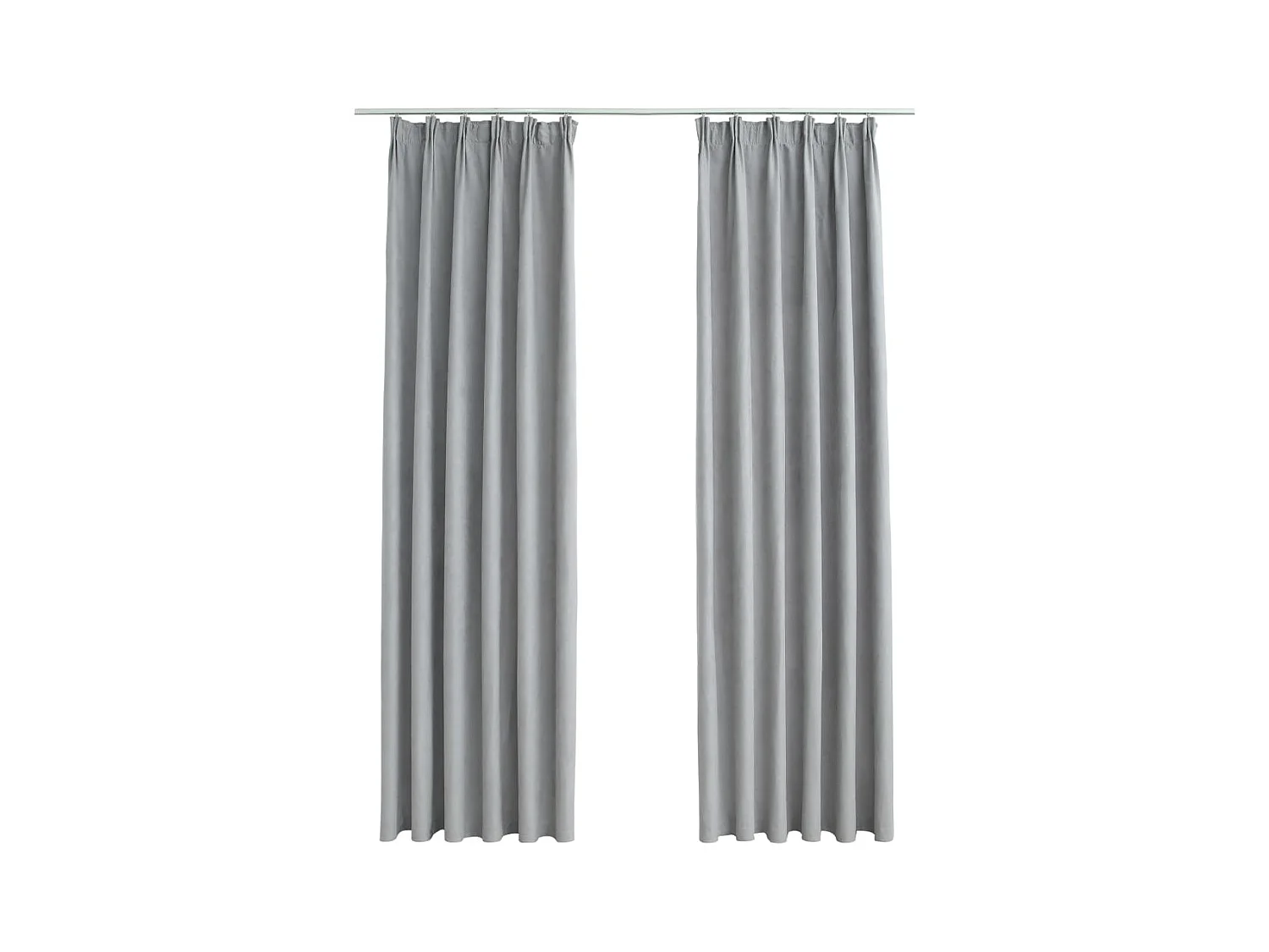 Verduisteringsgordijnen met haken 2 stuks Grijs 140x245 cm