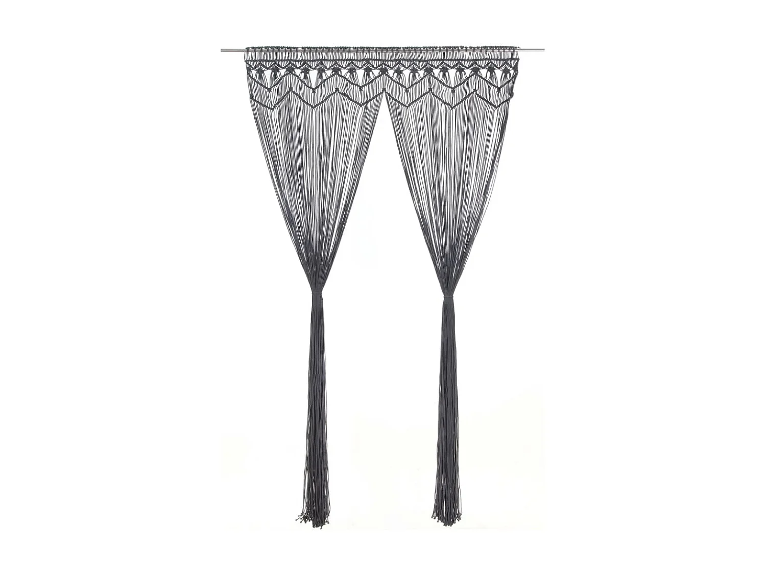 Rideau en macramé Anthracite 140x240 cm Coton