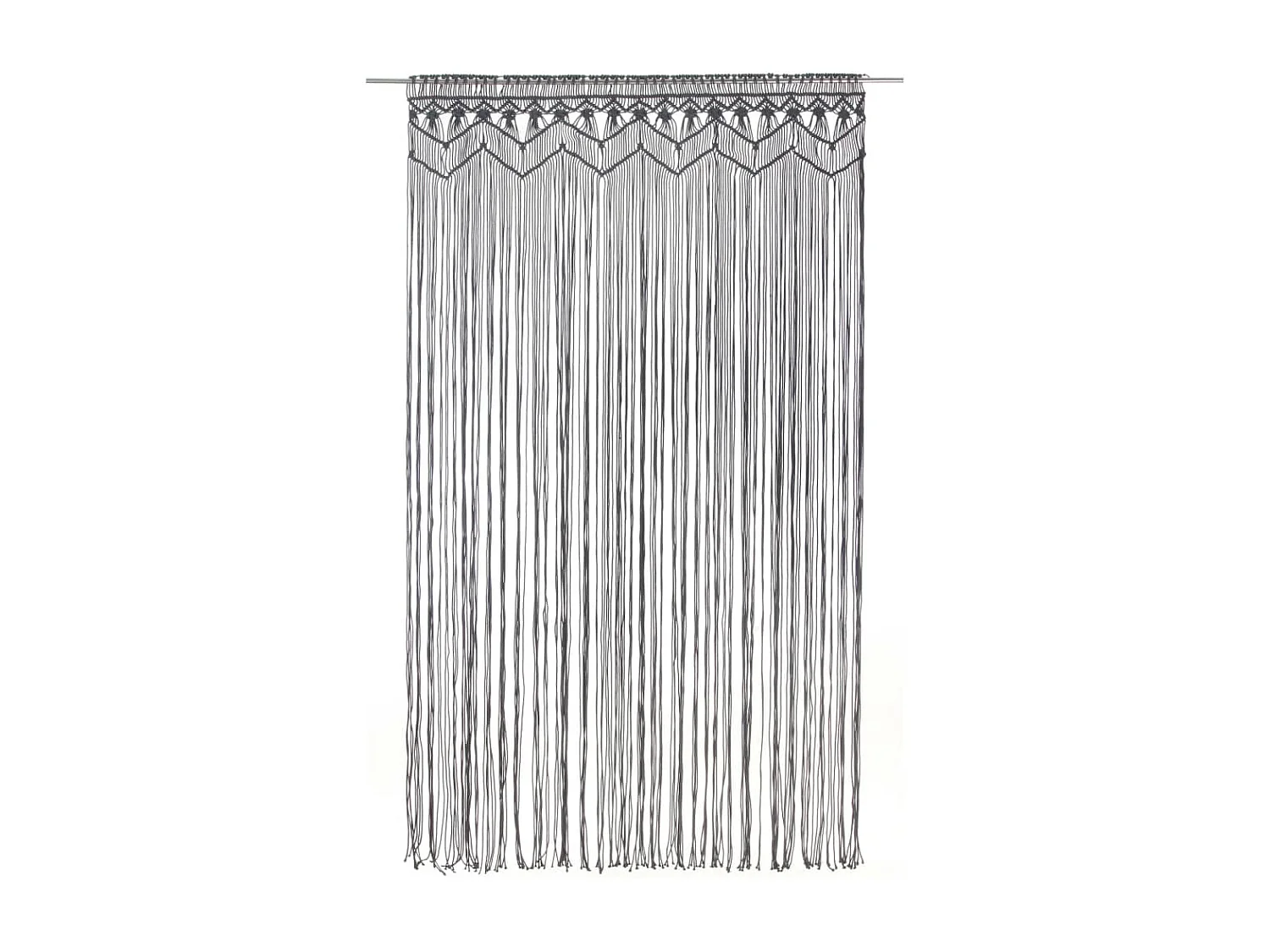 Rideau en macramé Anthracite 140x240 cm Coton