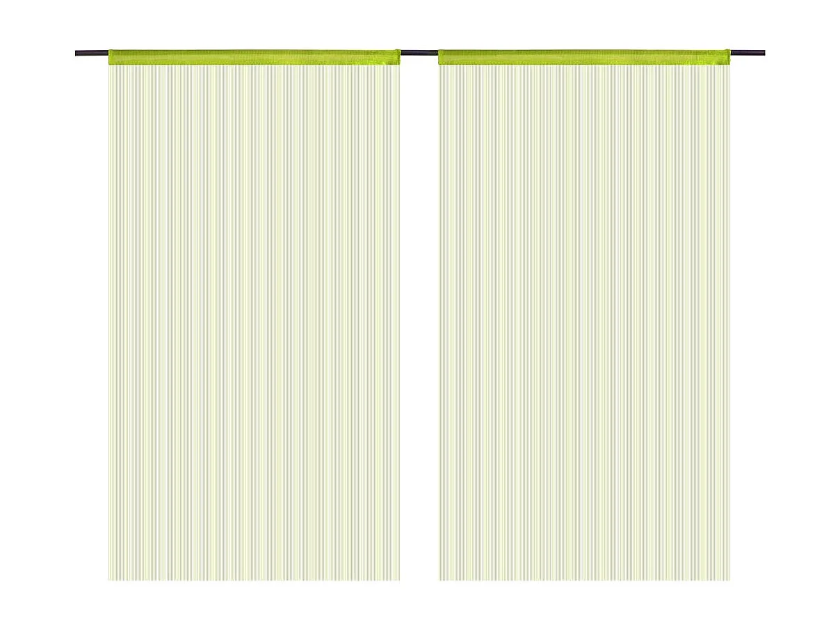 Tenda in filato 2 pz 100 x 250 cm Verde