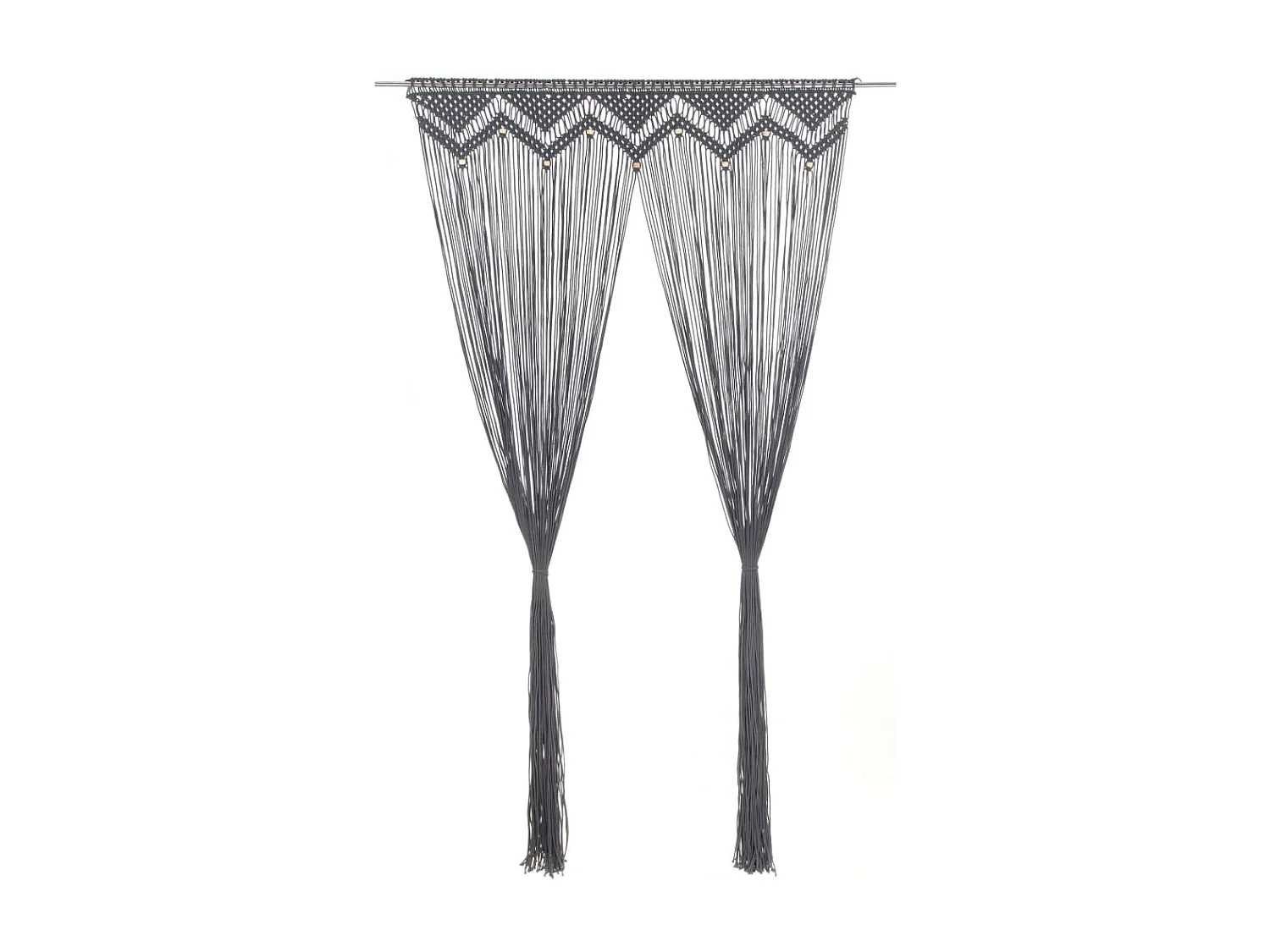 Rideau en macramé Anthracite 140x240 cm Coton