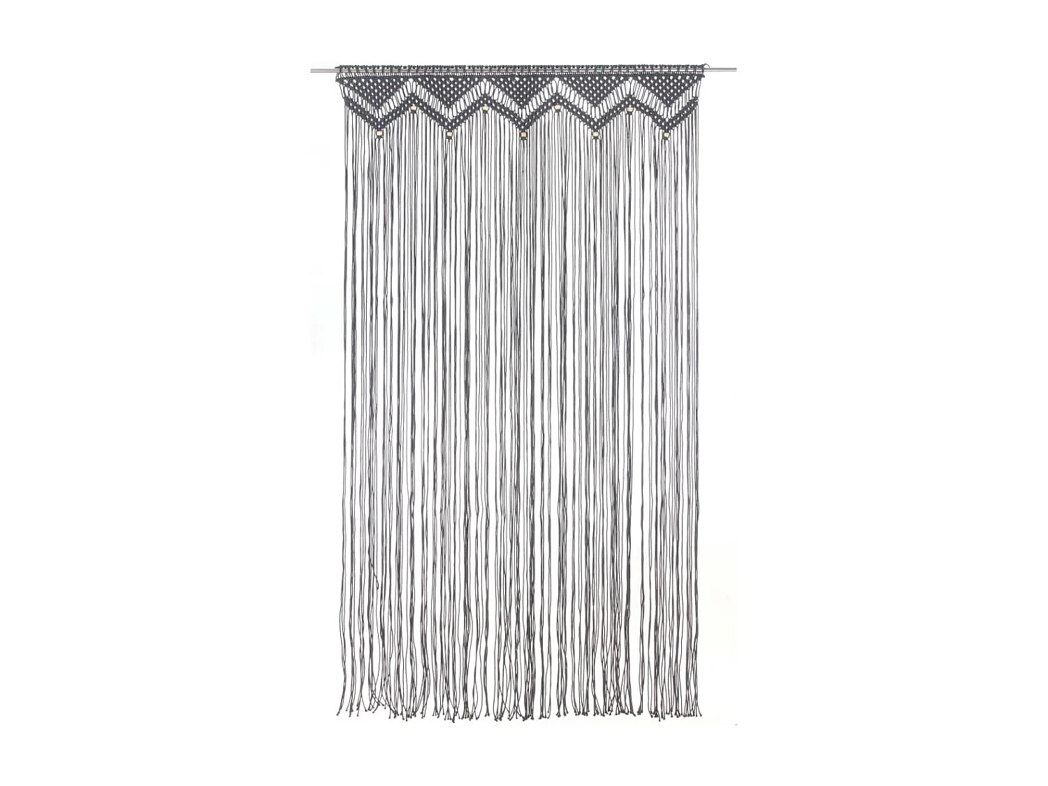 Rideau en macramé Anthracite 140x240 cm Coton