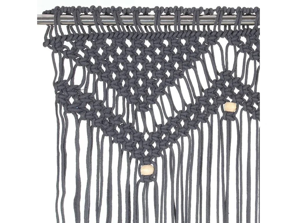 Rideau en macramé Anthracite 140x240 cm Coton