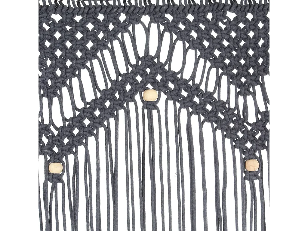 Rideau en macramé Anthracite 140x240 cm Coton