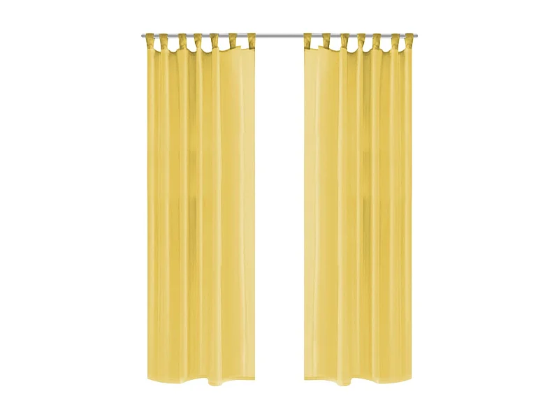 Rideau occultant 2 pcs Voile 140 x 245 cm Jaune