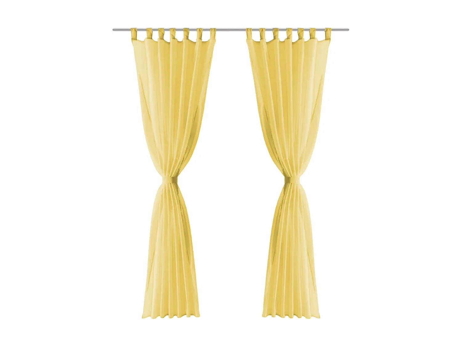 Rideau occultant 2 pcs Voile 140 x 245 cm Jaune