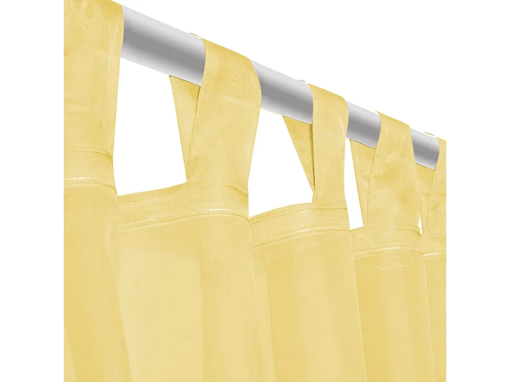 Rideau occultant 2 pcs Voile 140 x 245 cm Jaune