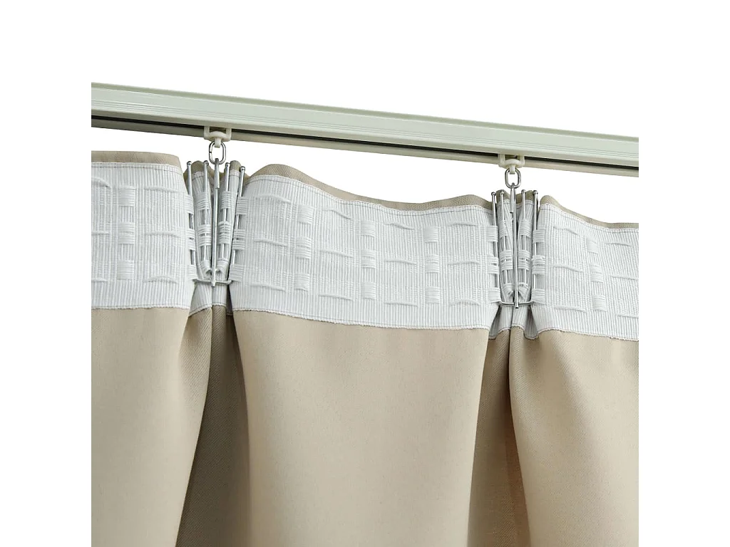 Tende oscuranti con ganci 2 pz Beige 140x225 cm