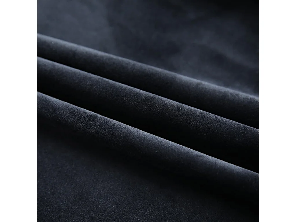 Cortinas blackout com ganchos 2 peças veludo preto 140x245 cm