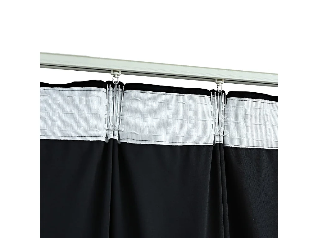 Cortinas blackout com ganchos 2 peças veludo preto 140x245 cm