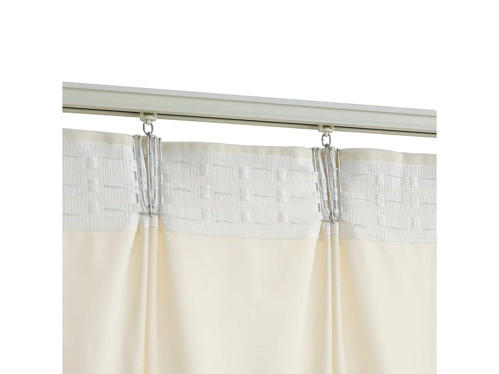 Rideaux occultants avec crochets 2 pcs Velours Crème 140x225 cm