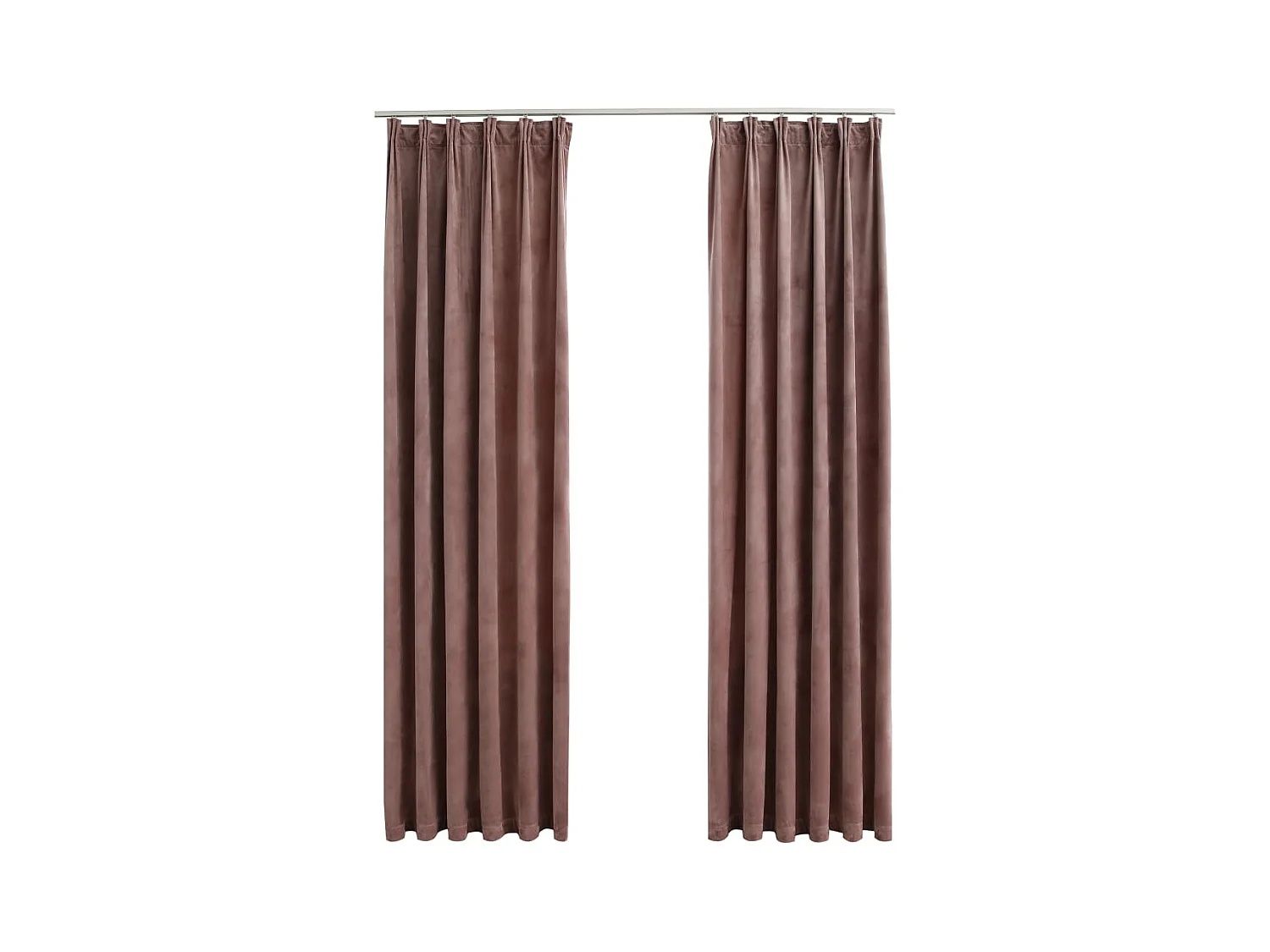 Tenda oscurante con gancio 2pz Velluto Rosa antico 140x225 cm