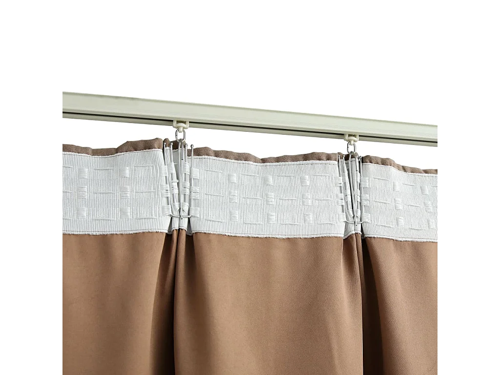 Rideaux occultants avec crochets 2 pcs Taupe 140x225 cm