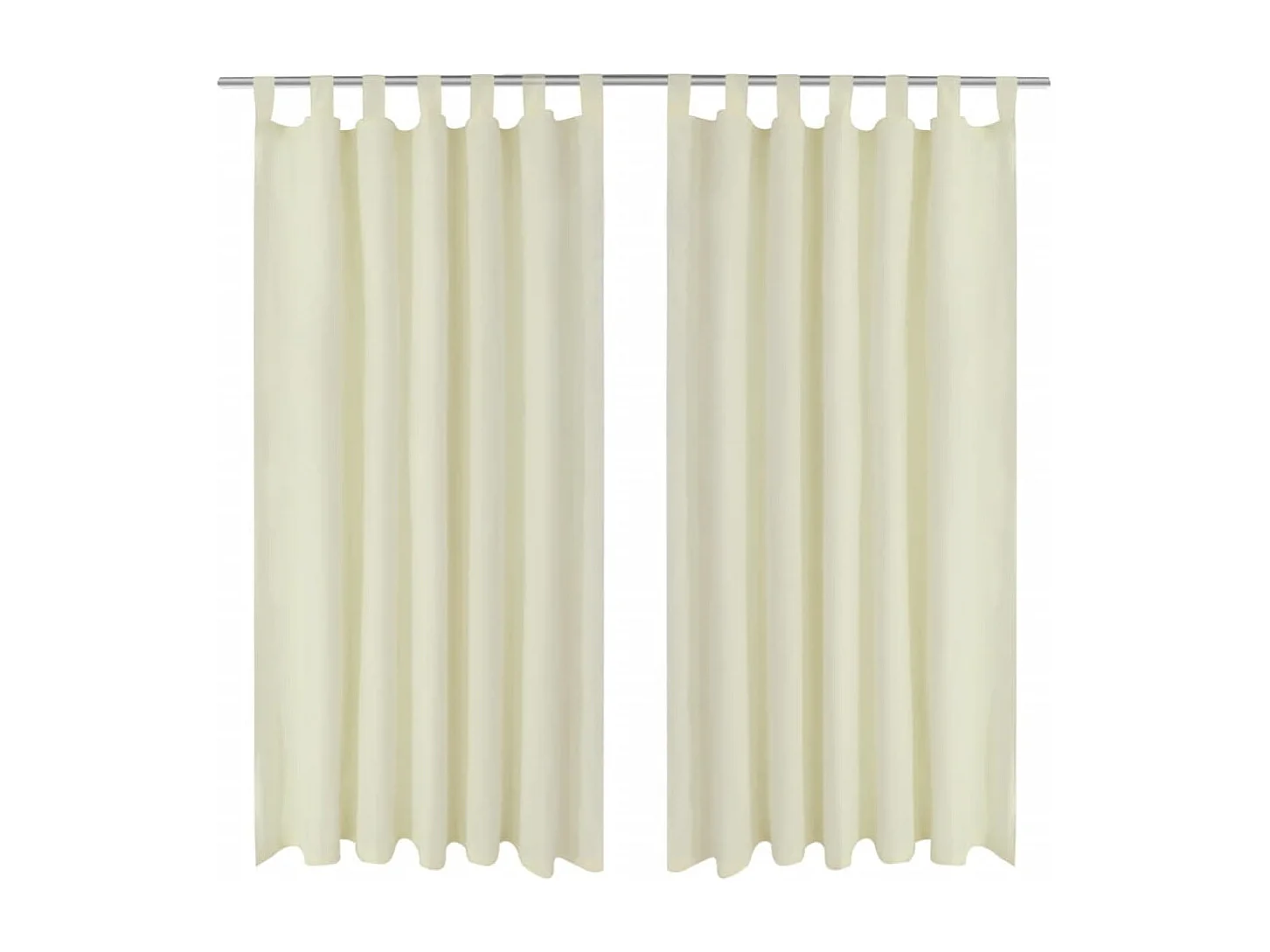 2 pcs Rideau à Passant Micro Satin Crème 140 x 245 cm