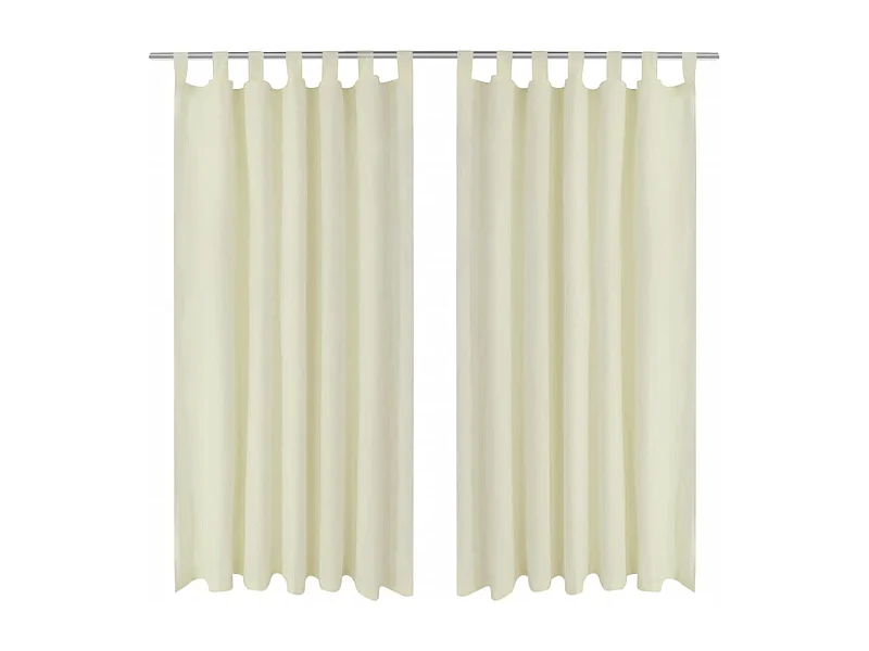 tende con passanti in micro raso color crema, 140 x 245 cm