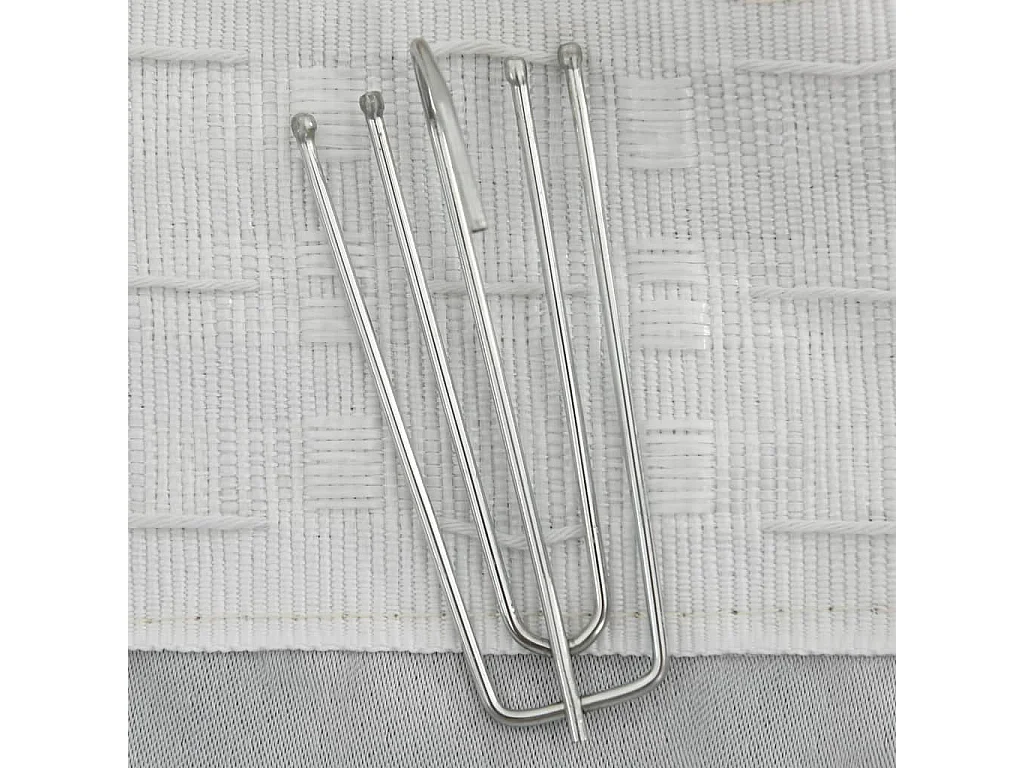 Rideaux occultants aspect lin et crochets 2 pcs beige 140x175cm