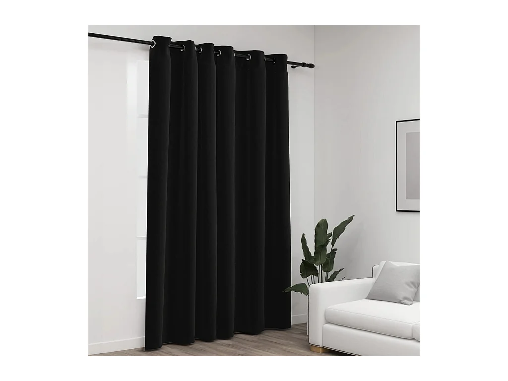 Tenda oscurante Aspetto lino con occhielli Antracite 290x245 cm