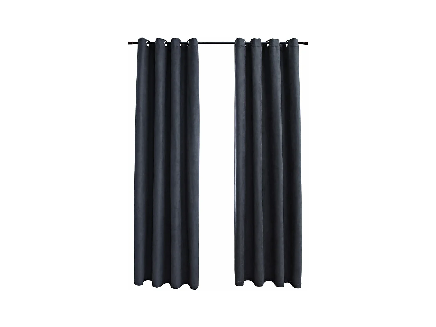 Tende oscuranti con anelli in metallo 2pz Antracite 140x245cm