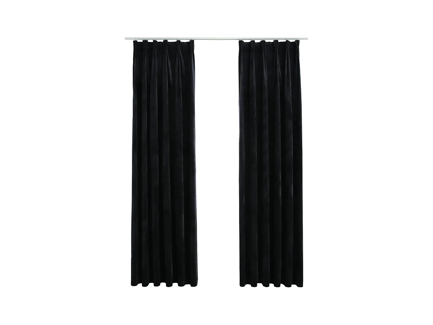 Cortinas blackout com ganchos 2 peças veludo preto 140x175 cm