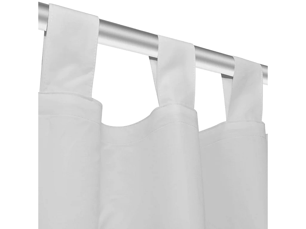 2 Stück weißer Mikrosatin-Schlaufenvorhang 140 x 245 cm
