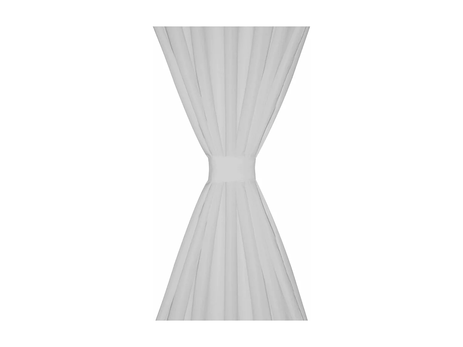 2 tende con passanti in micro raso bianco, 140 x 245 cm