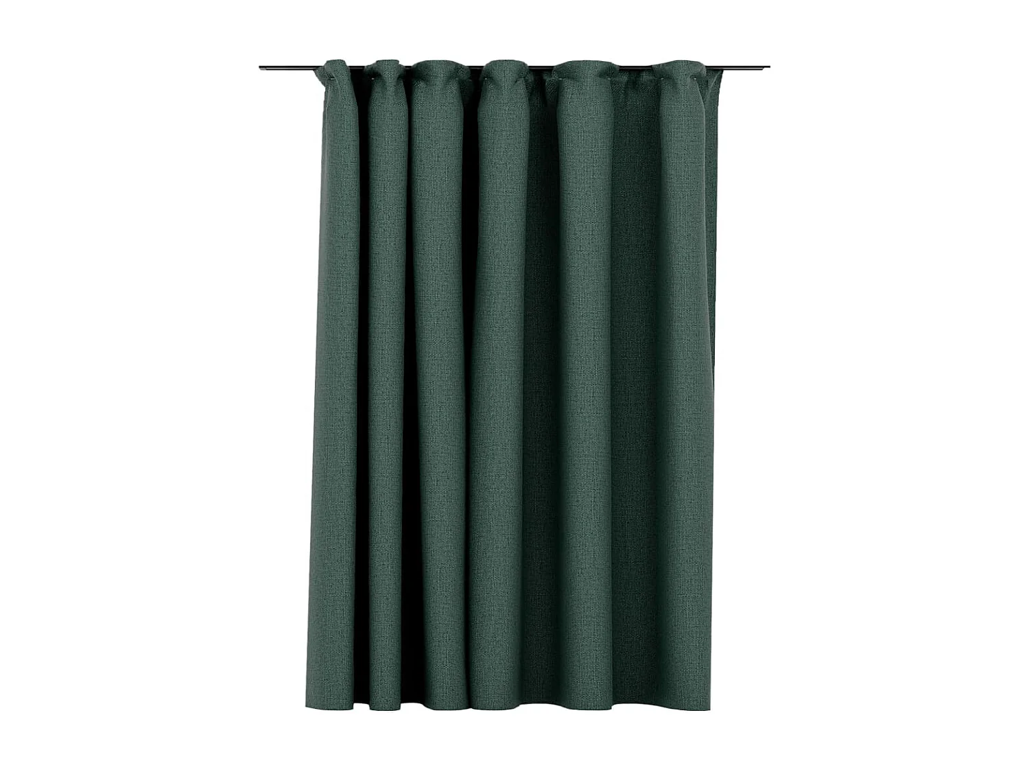 Rideau occultant d'aspect de lin avec crochets Vert 290x245 cm
