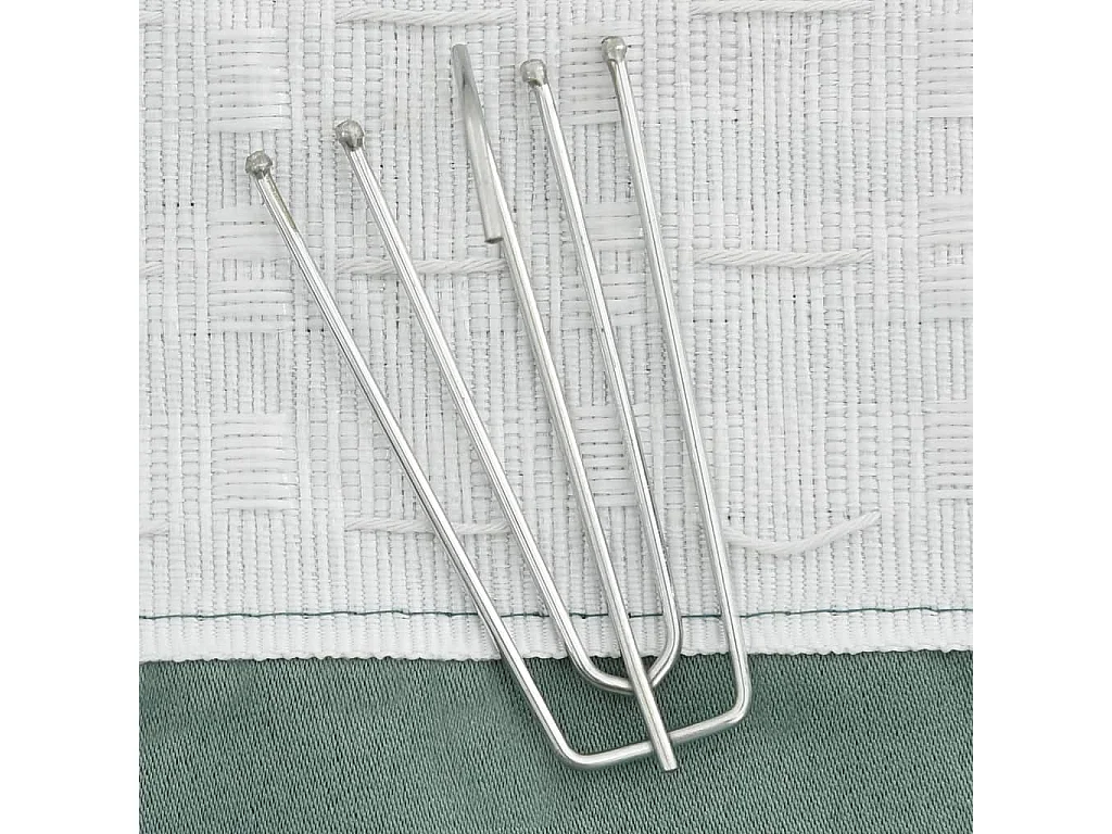 Rideau occultant d'aspect de lin avec crochets Vert 290x245 cm