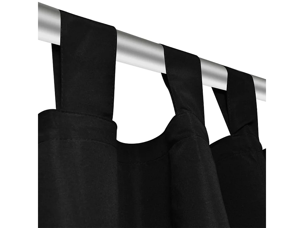 tende con passanti in micro raso nero, 140 x 175 cm