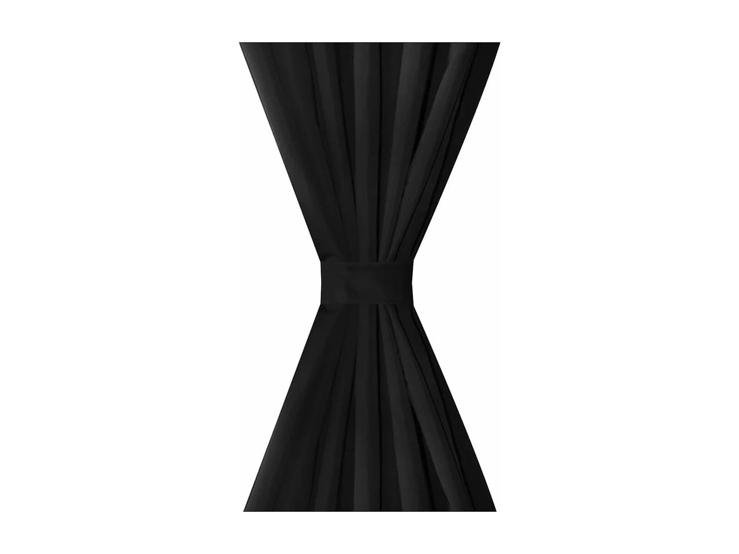 2 pcs Rideau à Passant Micro Satin Noir 140 x 175 cm