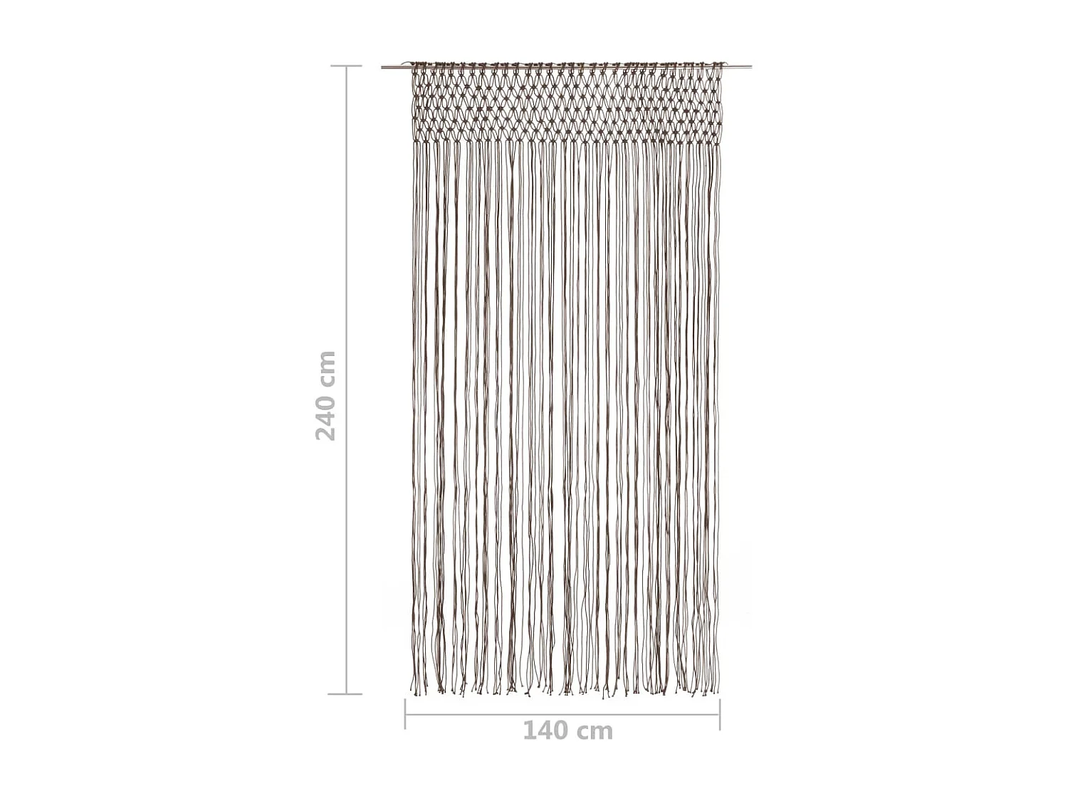 Tenda macramè tortora 140x240 cm Cotone