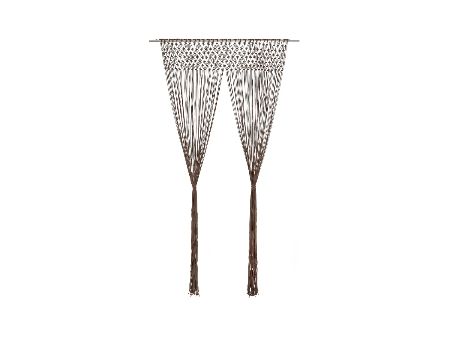 Taupe macramé gordijn 140x240 cm Katoen
