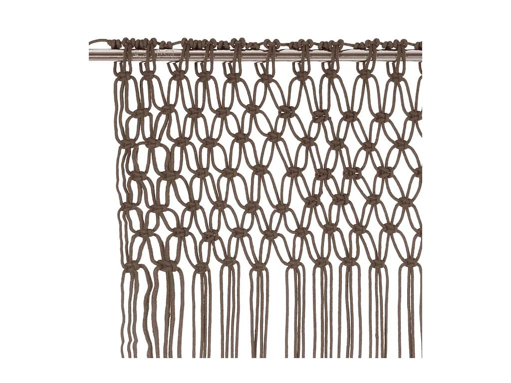 Taupefarbener Makramee-Vorhang, 140 x 240 cm, Baumwolle
