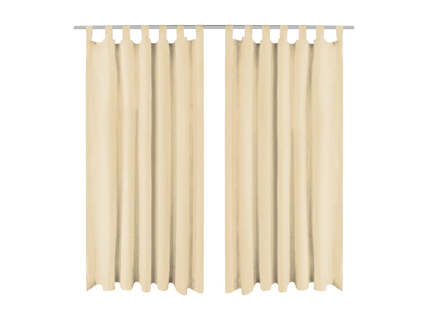 Rideau occultant avec boucles 2 pcs 140 x 245 cm Beige